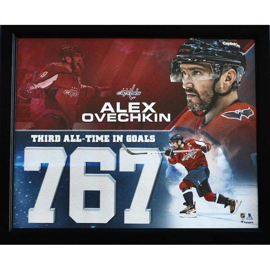 Image 721215.jpg, Product 721-215 / Price $64.99, Fanatics Authentic Alex Ovechkin Washington Capitals 767 Goals 23" x 18" Framed Collage from Fanatics on TSC.ca's Sports department