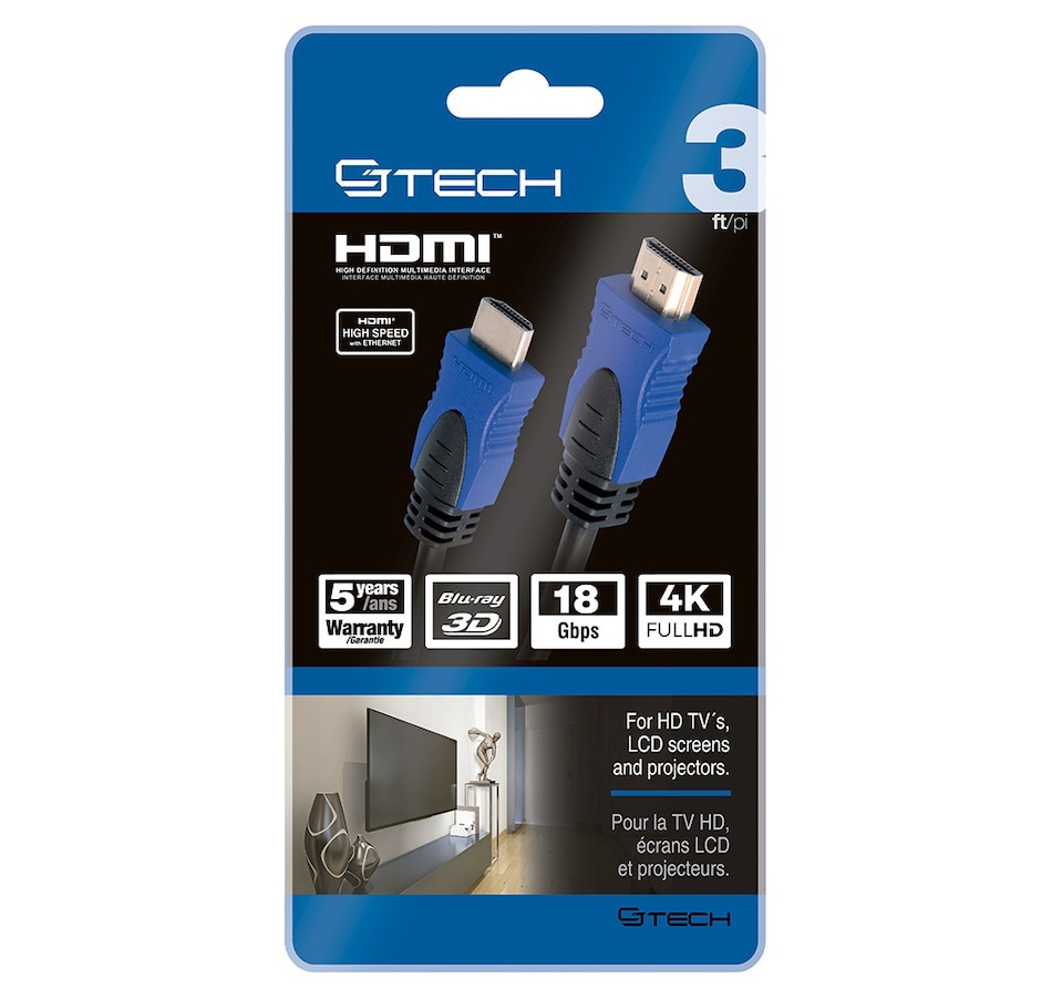 Image 721359_ALTMORE1.jpg, Product 721-359 / Price $15.99, CJ Tech 4K 3D HDMI 2.0 Cable (3') from CJ Tech on TSC.ca's Electronics department