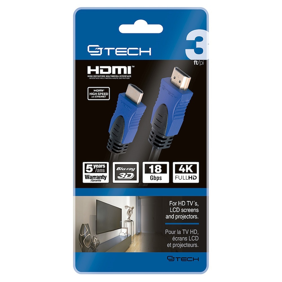 Image 721359_ALTMORE1.jpg, Product 721-359 / Price $15.99, CJ Tech 4K 3D HDMI 2.0 Cable (3') from CJ Tech on TSC.ca's Electronics department
