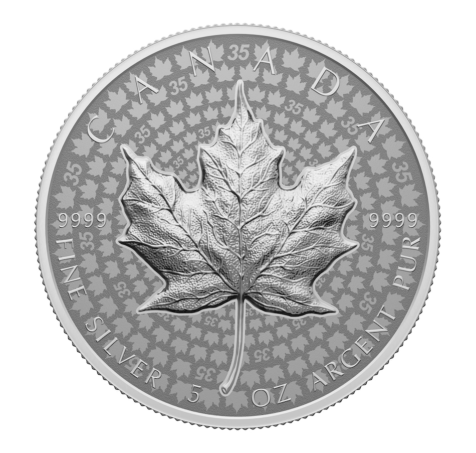 Image 721375.jpg, Product 721-375 / Price $619.95, 2023 $50 Ultra-High-Relief 5-Ounce Silver Maple Leaf Coin from Royal Canadian Mint on TSC.ca's Coins department