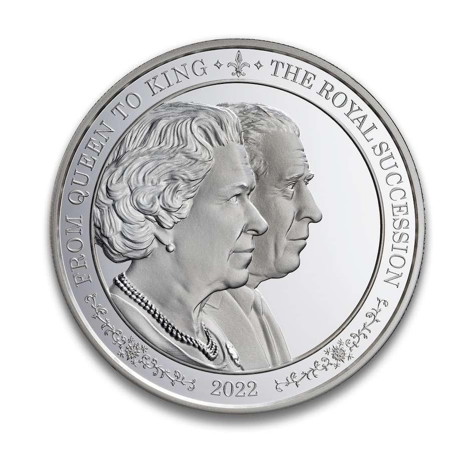 Image 721382.jpg, Product 721-382 / Price $99.95, The Royal Succession Queen to King One-Ounce Fine Silver Coin Barbados from Canadian Coin & Currency on TSC.ca's Coins department