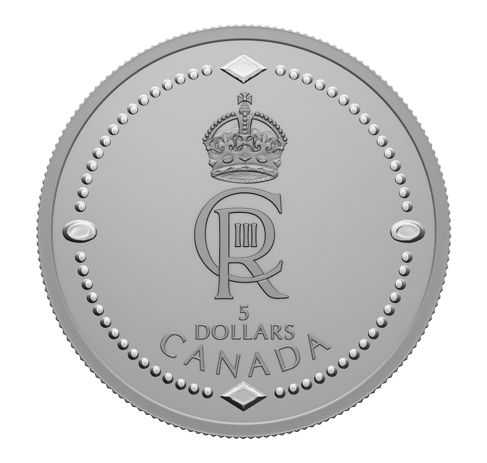 Image 721388.jpg, Product 721-388 / Price $34.95, 2023 King Charles III Royal Cypher $5 Fine Silver Coin from Royal Canadian Mint on TSC.ca's Coins department