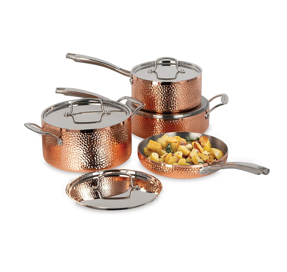 Image 721424.jpg, Product 721-424 / Price $1,299.99, Cuisinart 8-Piece Hand Hammered Copper 5-Ply Cookware Set from Cuisinart on TSC.ca's Kitchen department