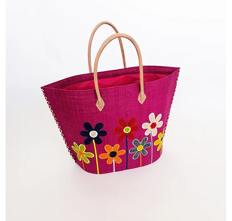 Image 721439_FUS.jpg, Product 721-439 / Price $64.95, Dolce & Gourmando Embroidered Raffia Beach/Market Bag from Dolce & Gourmando on TSC.ca's Fashion department