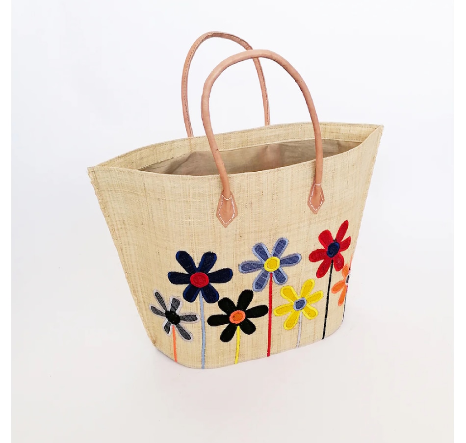 Image 721439_NAT.jpg, Product 721-439 / Price $64.95, Dolce & Gourmando Embroidered Raffia Beach/Market Bag from Dolce & Gourmando on TSC.ca's Fashion department