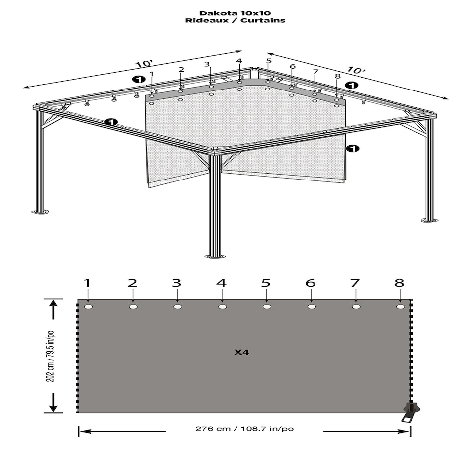 Image 721469_ALTMORE3.jpg, Product 721-469 / Price $229.99 - $279.99, Sojag Brown Poly Curtains for Dakota Gazebo from Sojag on TSC.ca's Home & Garden department