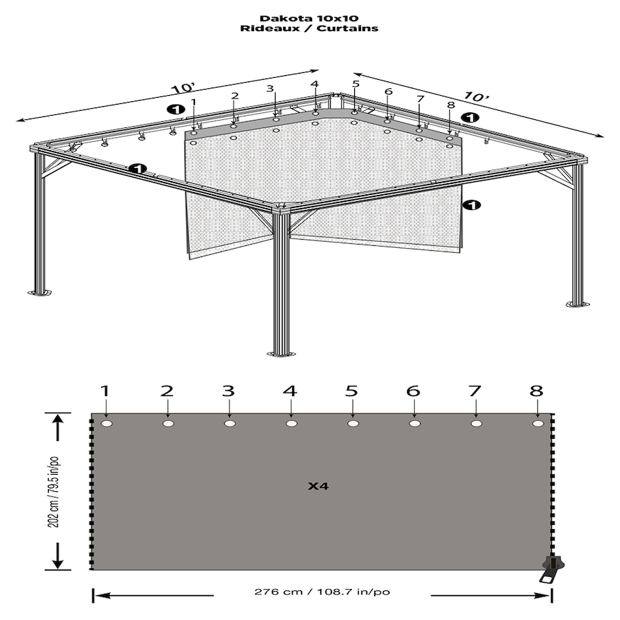 Image 721469_ALTMORE3.jpg, Product 721-469 / Price $229.99 - $279.99, Sojag Brown Poly Curtains for Dakota Gazebo from Sojag on TSC.ca's Home & Garden department