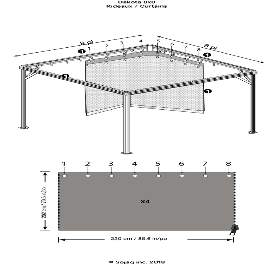 Image 721469_ALTMORE4.jpg, Product 721-469 / Price $229.99 - $279.99, Sojag Brown Poly Curtains for Dakota Gazebo from Sojag on TSC.ca's Home & Garden department