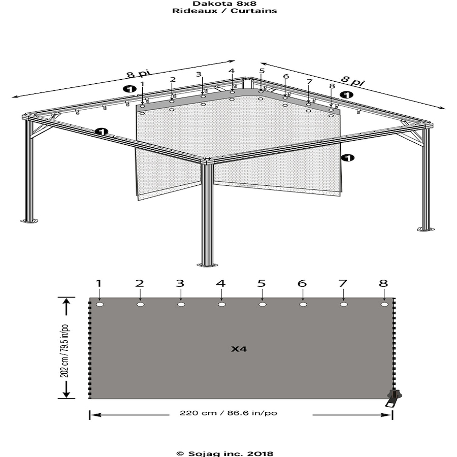 Image 721469_ALTMORE4.jpg, Product 721-469 / Price $229.99 - $279.99, Sojag Brown Poly Curtains for Dakota Gazebo from Sojag on TSC.ca's Home & Garden department