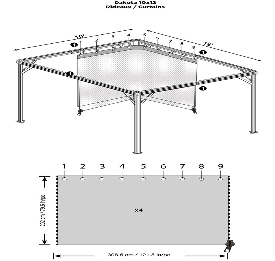 Image 721469_ALTMORE5.jpg, Product 721-469 / Price $229.99 - $279.99, Sojag Brown Poly Curtains for Dakota Gazebo from Sojag on TSC.ca's Home & Garden department