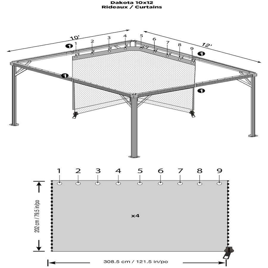 Image 721469_ALTMORE5.jpg, Product 721-469 / Price $229.99 - $279.99, Sojag Brown Poly Curtains for Dakota Gazebo from Sojag on TSC.ca's Home & Garden department