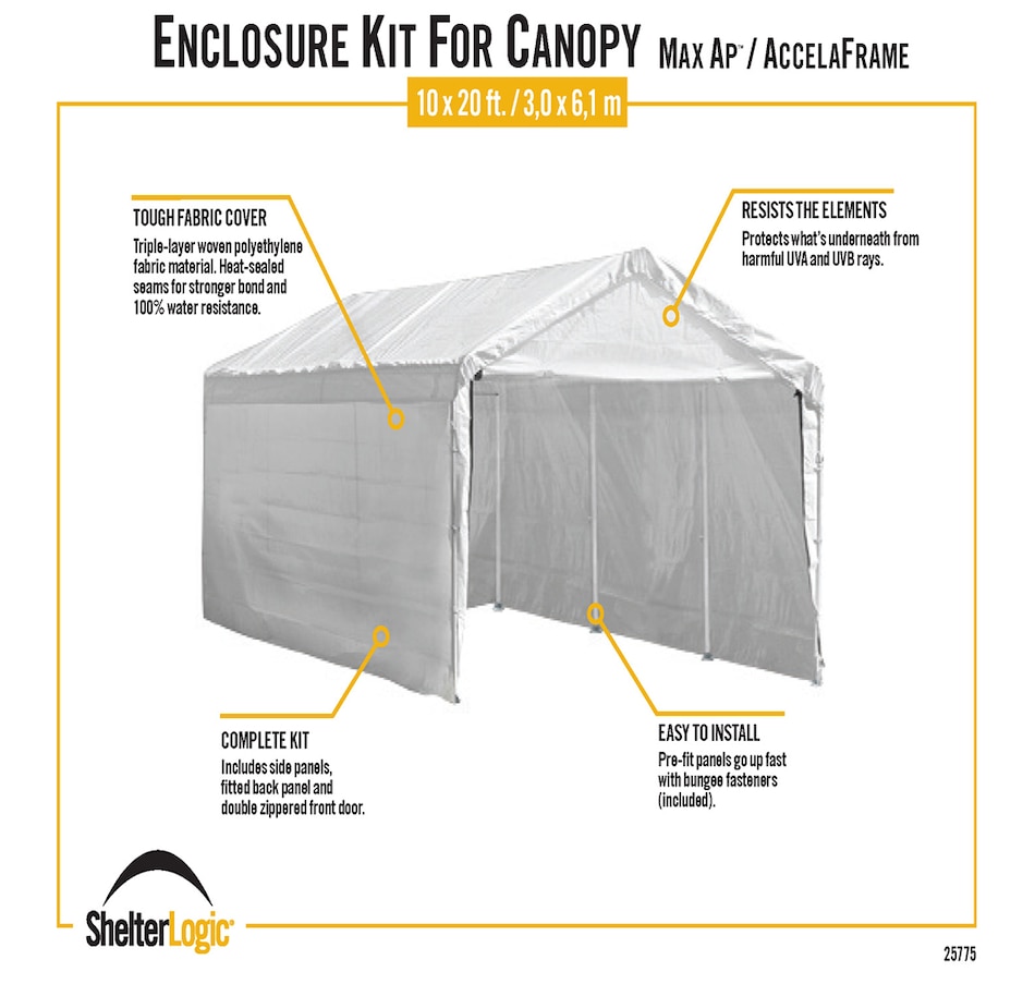 Image 721474_ALTMORE5.jpg, Product 721-474 / Price $129.99, Shelterlogic Canopy Enclosure Kit for the MaxAP (10' x 20') from ShelterLogic on TSC.ca's Home & Garden department
