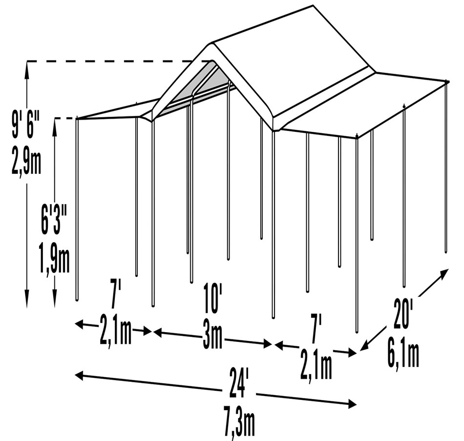 Image 721477_ALTMORE4.jpg, Product 721-477 / Price $149.99, Shelterlogic MaxAP White Canopy Extension Kit (10' x 20') from ShelterLogic on TSC.ca's Home & Garden department