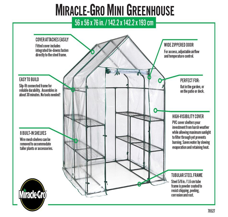 Image 721489_ALTMORE5.jpg, Product 721-489 / Price $99.99, Miracle-Gro Mini Greenhouse (4'8" x 4'8" x 6'5") from Miracle-Gro on TSC.ca's Home & Garden department