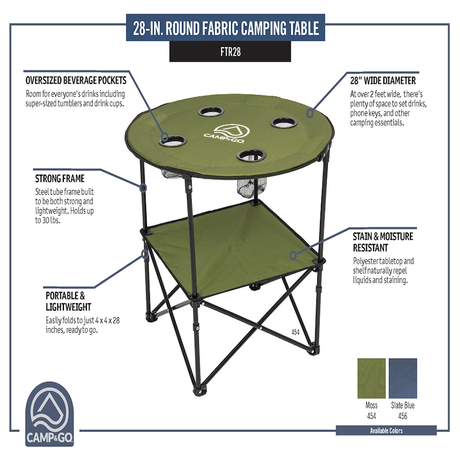 Image 721518_ALTMORE4.jpg, Product 721-518 / Price $49.99, Camp And Go Round Portable Table 28" Diameter Fabric from Camp and Go on TSC.ca's Health & Fitness department
