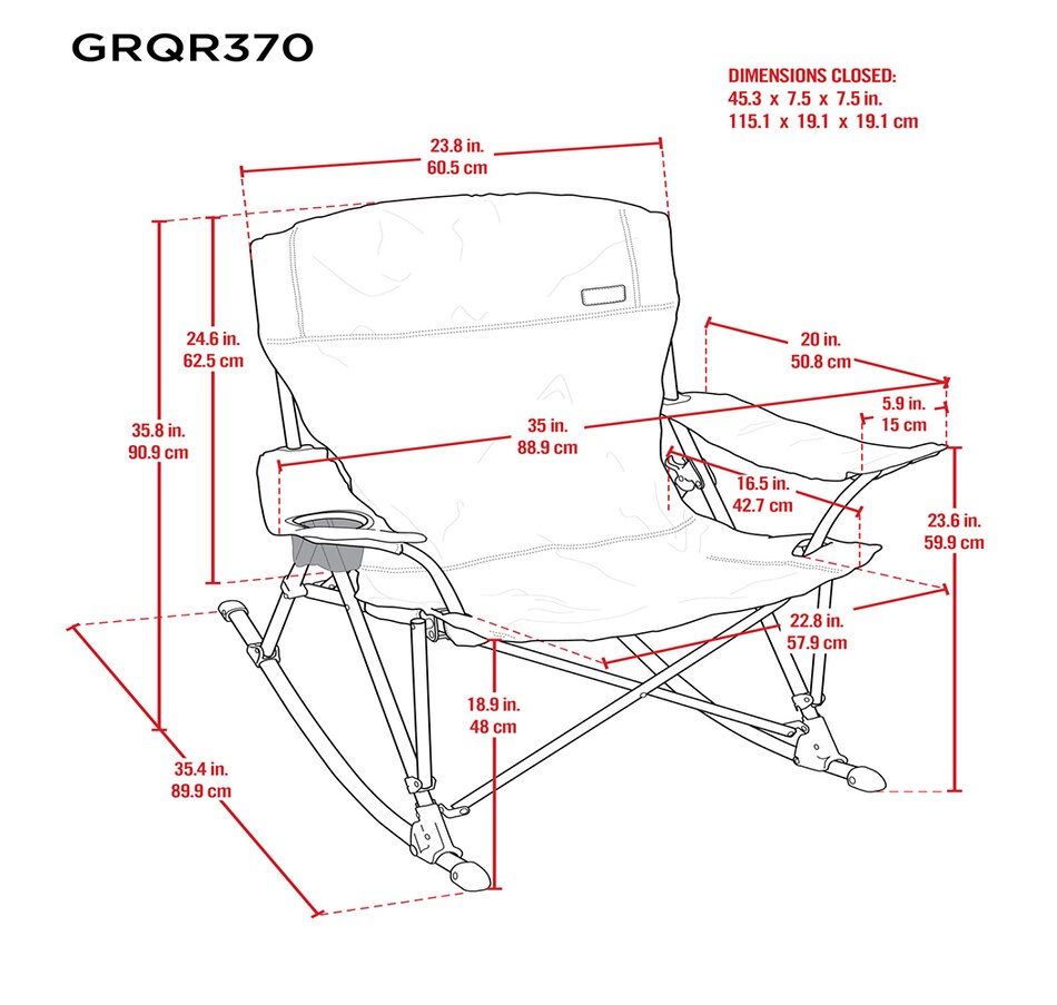 Image 721523_ALTMORE4.jpg, Product 721-523 / Price $84.99, Camp and Go Soft Arm Rocking Quad Chair from Camp and Go on TSC.ca's Health & Fitness department