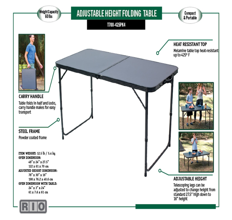 Image 721536_ALTMORE4.jpg, Product 721-536 / Price $74.99, Rio Centerfold Adjustable Height Table from Rio on TSC.ca's Home & Garden department