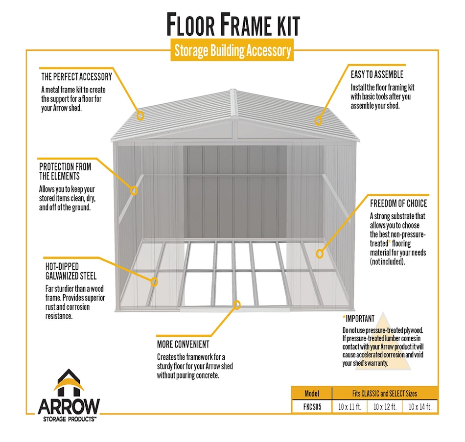 Image 721558_ALTMORE1.jpg, Product 721-558 / Price $169.99, Arrow Floor Frame Kit for Arrow Classic Sheds from Arrow on TSC.ca's Home & Garden department