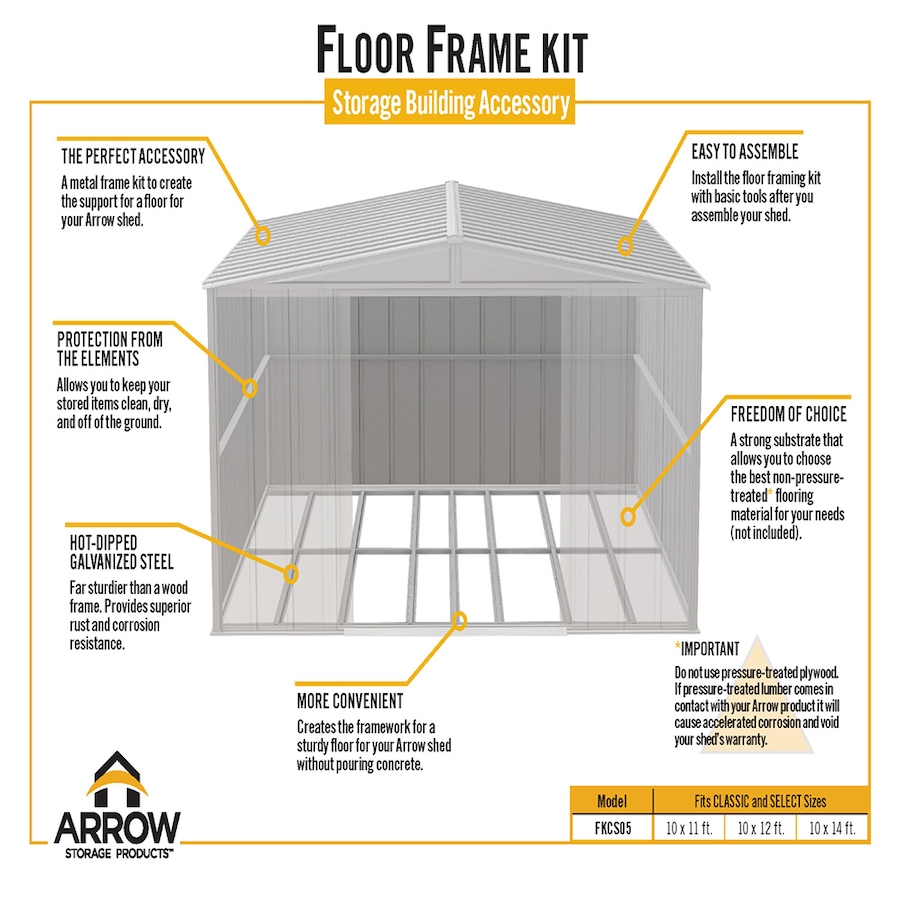 Image 721558_ALTMORE1.jpg, Product 721-558 / Price $169.99, Arrow Floor Frame Kit for Arrow Classic Sheds  from Arrow on TSC.ca's Home & Garden department