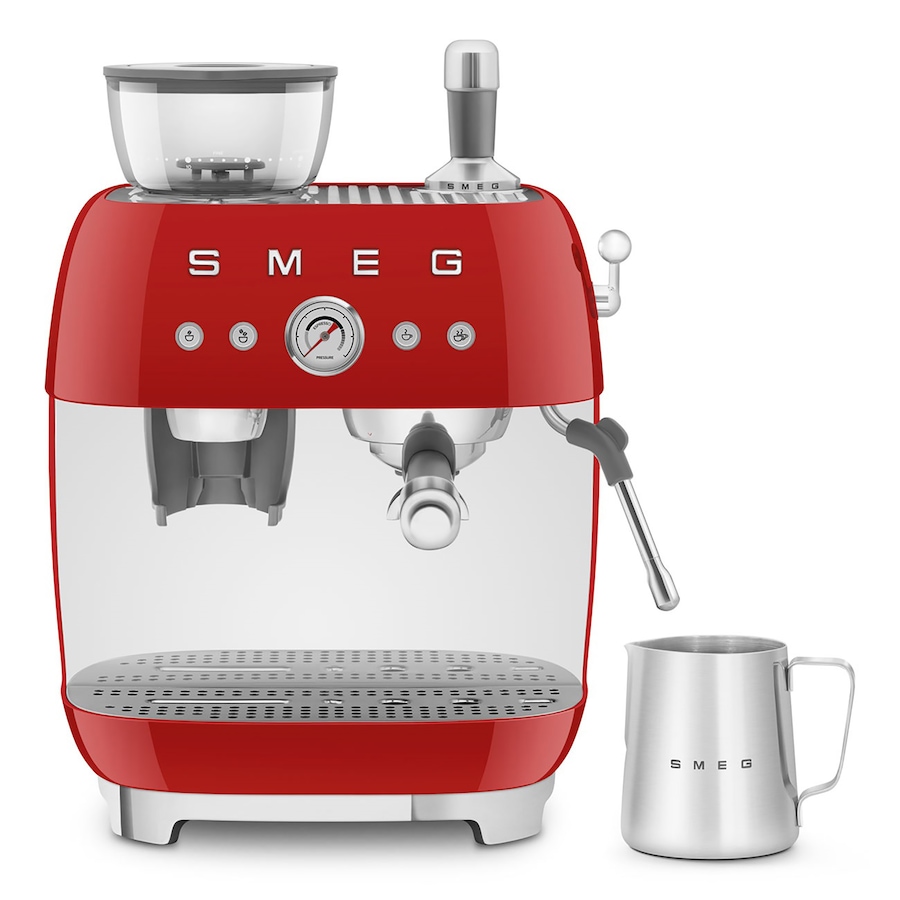 Image 721615_RED.jpg, Product 721-615 / Price $1,299.99, SMEG Manual Espresso Machine with Built-in Coffee Grinder from Smeg on TSC.ca's Kitchen department