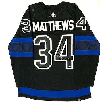 AUSTON MATTHEWS Autographed Authentic Captain Black Adidas Jersey FANATICS