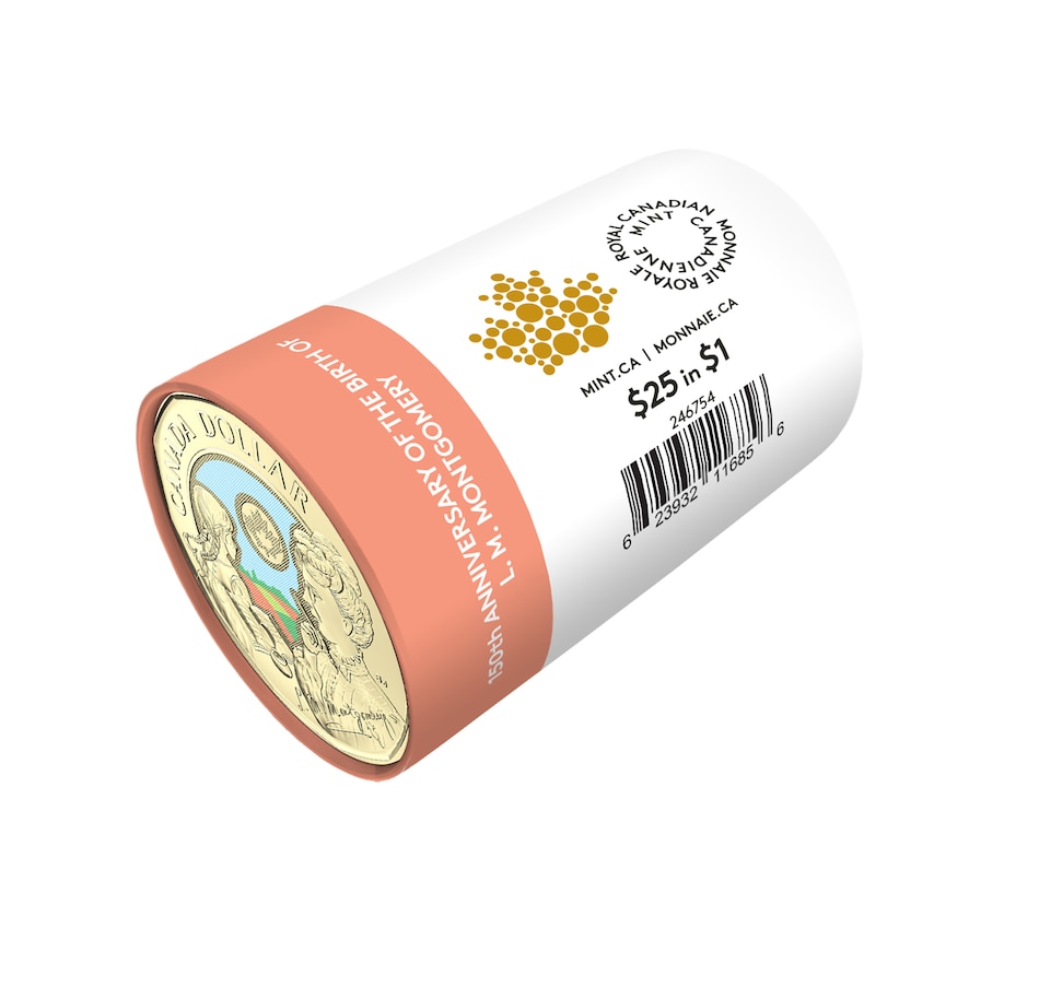 Image 722211_ALTMORE2.jpg, Product 722-211 / Price $54.95, 2024 $1 L. M. Montgomery Anne of Green Gables Special Wrap Roll Colour Version (25 coins per roll) from Royal Canadian Mint (RCM) on TSC.ca's Coins department