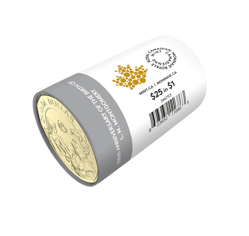 Image 722212_ALTMORE2.jpg, Product 722-212 / Price $54.95, 2024 $1 L. M. Montgomery Anne of Green Gables Special Wrap Roll Classic Engraved Version (no colour, 25 coins per roll) from Royal Canadian Mint (RCM) on TSC.ca's Coins department