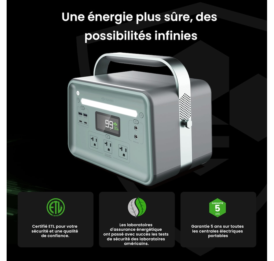 Image 722221_ALTMORE6.jpg, Product 722-221 / Price $1,449.99, Yoshino Solid-State Portable Solar Generator (660W) from Yoshino on TSC.ca's Electronics department