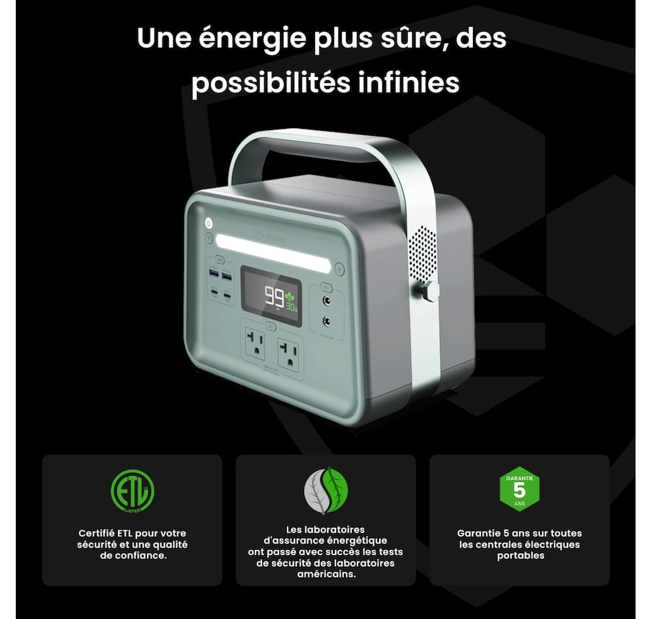 Image 722222_ALTMORE6.jpg, Product 722-222 / Price $929.99, Yoshino Solid-State Portable Solar Generator (330W) from Yoshino on TSC.ca's Electronics department