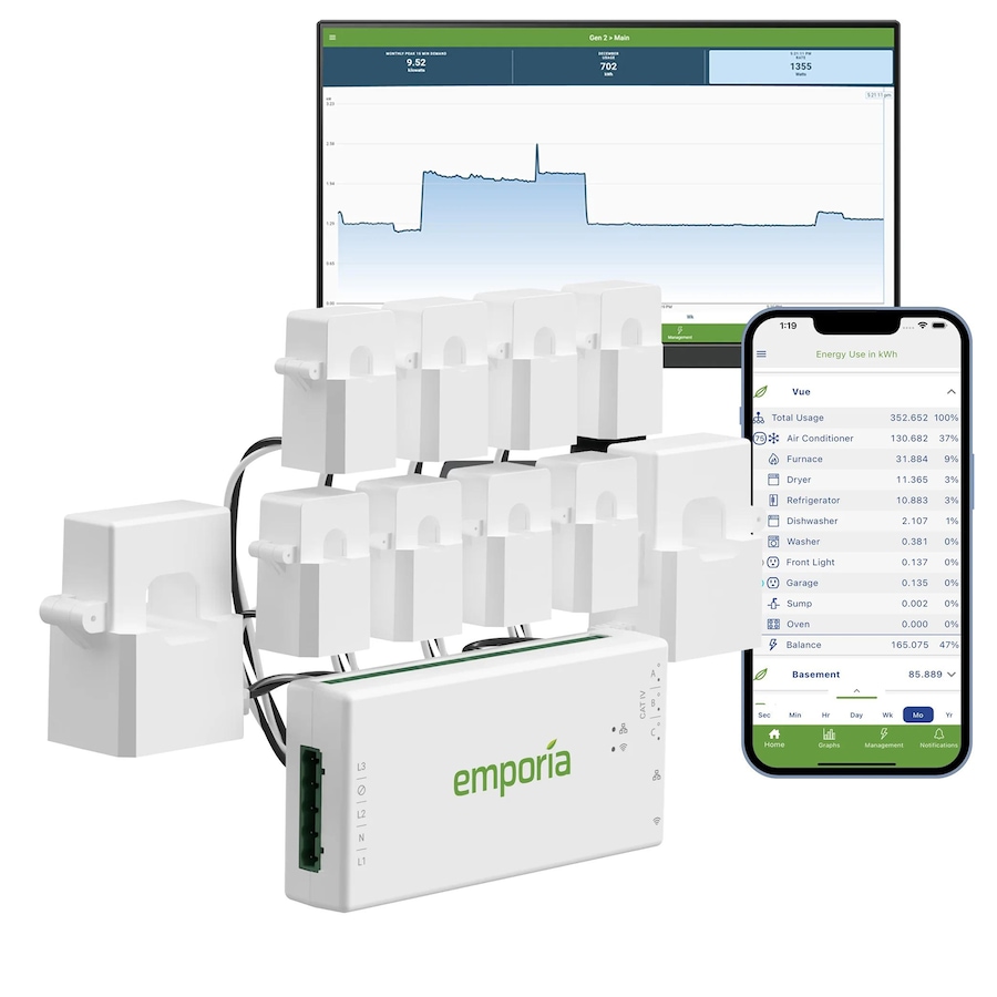 Image 722230.jpg, Product 722-230 / Price $229.99, Emporia Vue 3 Hub and Monitor with 8 Sensors from Emporia on TSC.ca's Electronics department