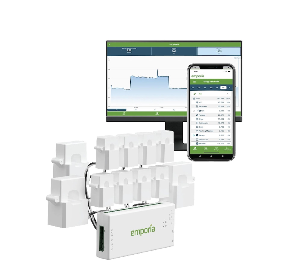 Image 722233.jpg, Product 722-233 / Price $239.99, Emporia Vue 3 Hub and Monitor 3 Phase with 8 Sensors from Emporia on TSC.ca's Electronics department