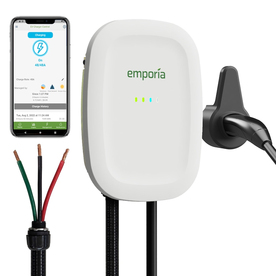 Image 722236.jpg, Product 722-236 / Price $749.99, Emporia EV Charger 48A Hardwire, NACS (white) from Emporia on TSC.ca's Electronics department