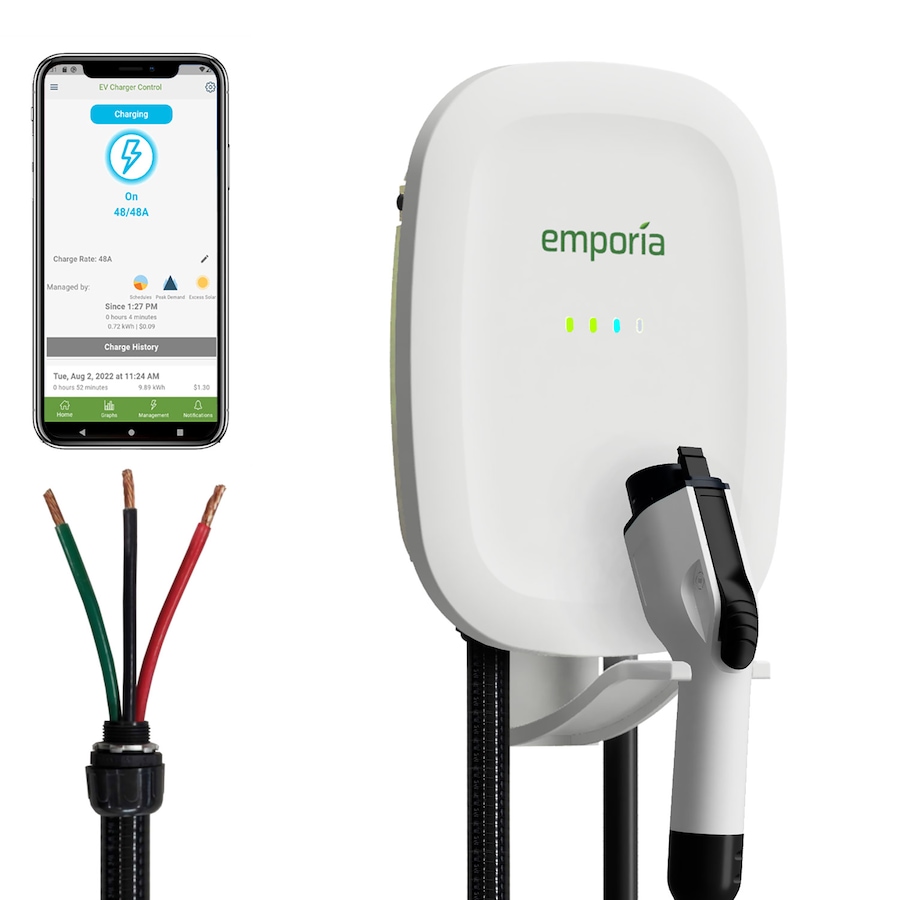 Image 722237.jpg, Product 722-237 / Price $649.00, Emporia EV Charger 48A Hardwire, J1772 (white) from Emporia on TSC.ca's Electronics department