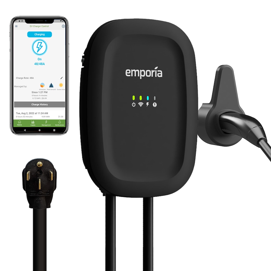 Image 722238.jpg, Product 722-238 / Price $749.99, Emporia EV Charger 40A NEMA 14-50, NACS (black) from Emporia on TSC.ca's Electronics department