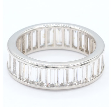Diamonelle Sterling Silver Diamonelle Baguette Eternity Band