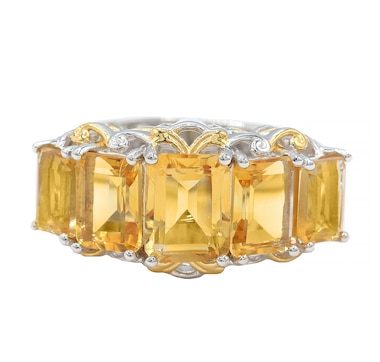 Product 722-328 / Price $279.00 , Gems En Vogue Palladium Silver 5 Stone Gemstone Ring
