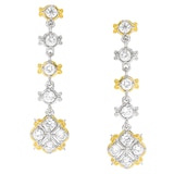 Gems En Vogue Palladium Silver White Zircon Drop Earrings