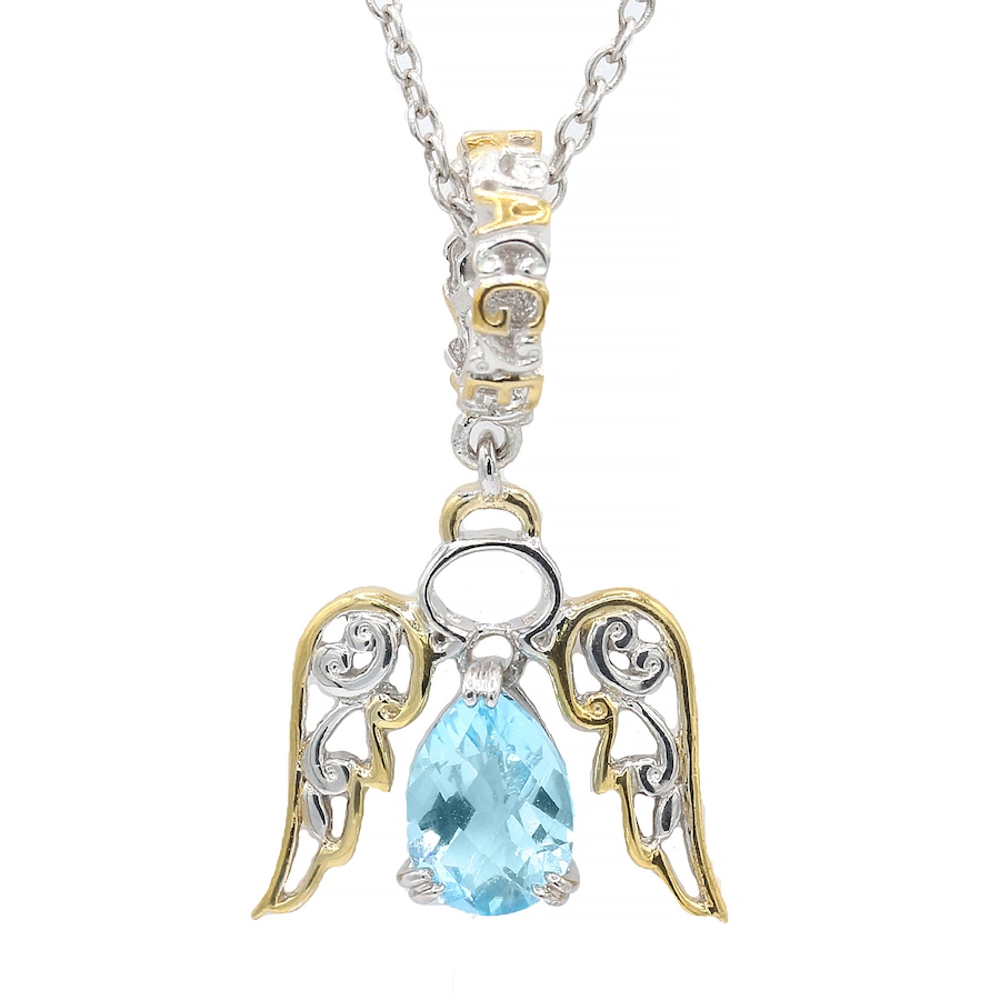 Image 722350.jpg, Product 722-350 / Price $109.99, Gems en Vogue Palladium Silver Swiss Blue Topaz Angel Pendant and Chain from Gems En Vogue on TSC.ca's Jewellery department
