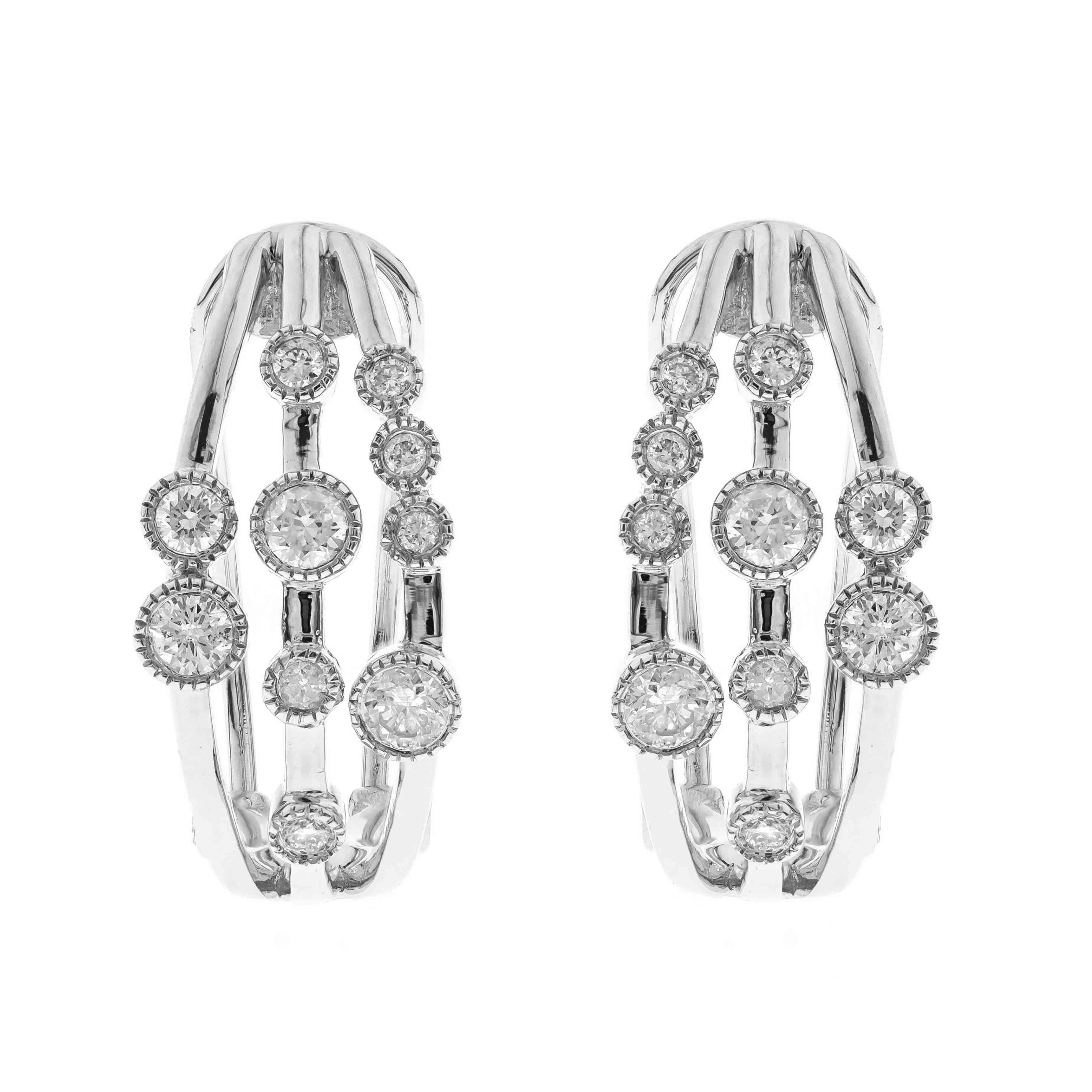 Jewellery Earrings Drop Earrings 14K White Gold Floating Diamond   722382 