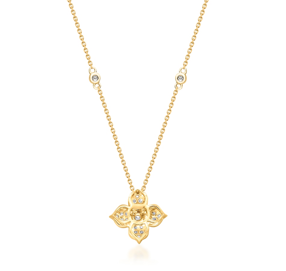 Image 722416_ALTMORE2.jpg, Product 722-416 / Price $799.99, 14K Yellow Gold Diamond Flower Pendant with Chain from Diamond Show on TSC.ca's Jewellery department