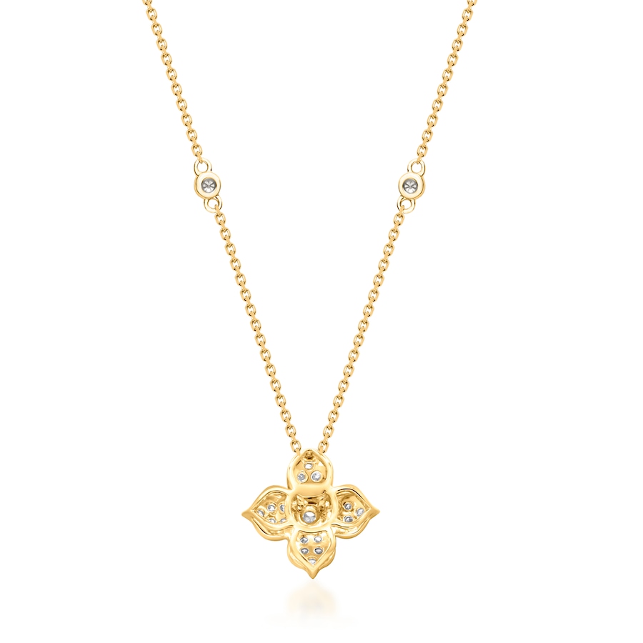 Image 722416_ALTMORE2.jpg, Product 722-416 / Price $799.99, 14K Yellow Gold Diamond Flower Pendant with Chain from Diamond Show on TSC.ca's Jewellery department