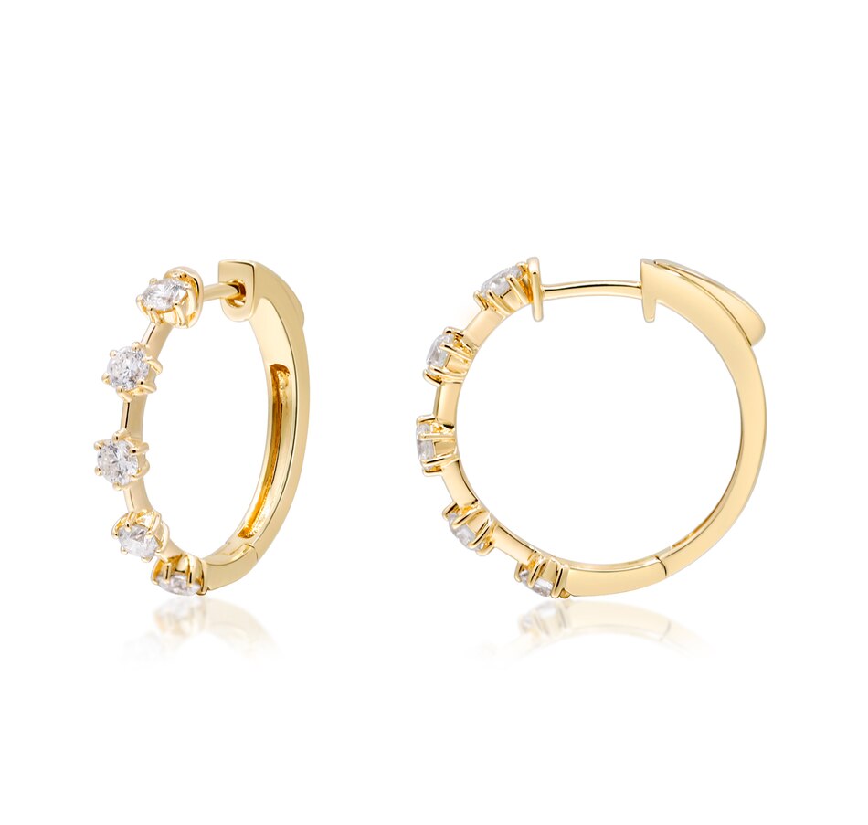 Jewellery - Earrings - Hoop & Huggie Earrings - 14K Yellow Gold Diamond ...