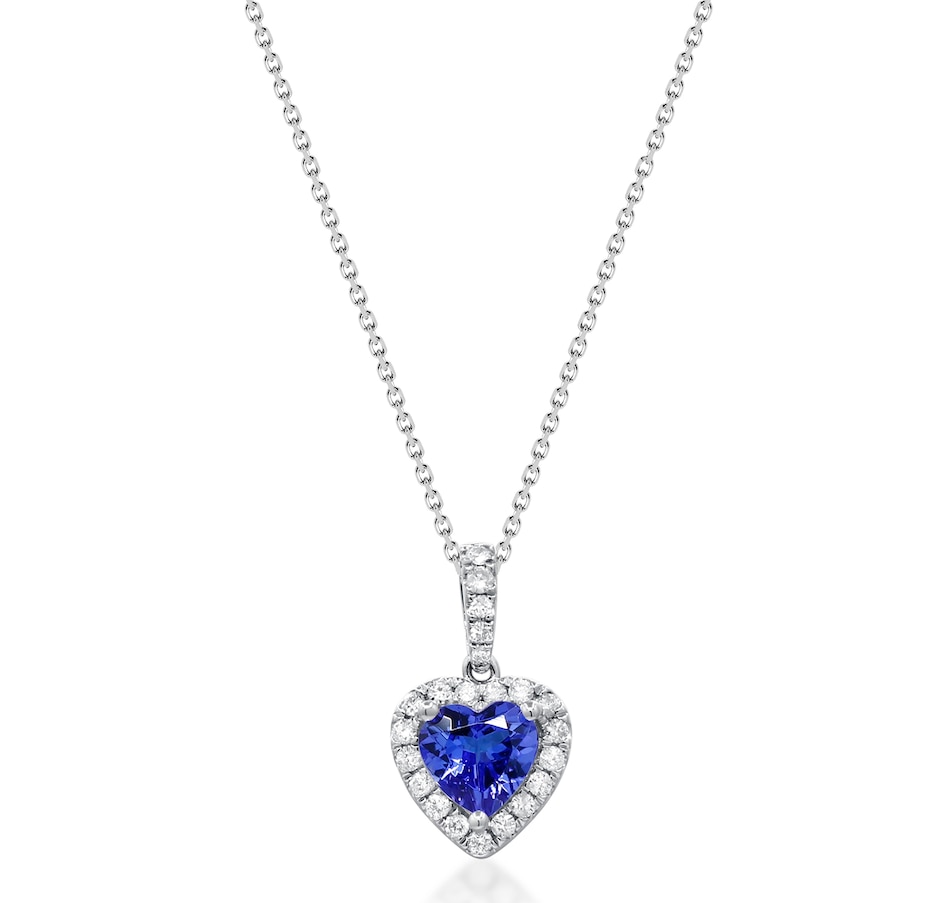Image 722437.jpg, Product 722-437 / Price $1,149.99, Gem Creations 14K White Gold Heart-Shaped Tanzanite and Diamond Pendant with Chain from Best of Gems on TSC.ca's Jewellery department