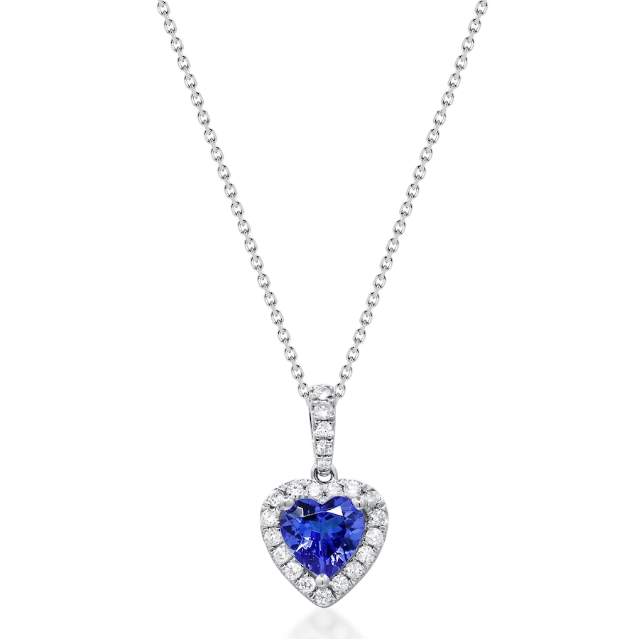 Image 722437.jpg, Product 722-437 / Price $1,699.99, Gem Creations 14K White Gold Heart-Shaped Tanzanite and Diamond Pendant with Chain from Gem Creations on TSC.ca's Jewellery department