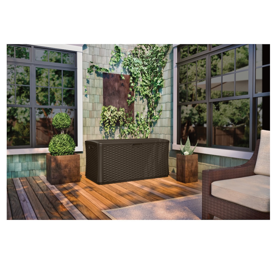 Image 722547_ALTMORE5.jpg, Product 722-547 / Price $379.99, Suncast 134-Gallon Extra-Large Wicker Deck Box from Suncast on TSC.ca's Home & Garden department