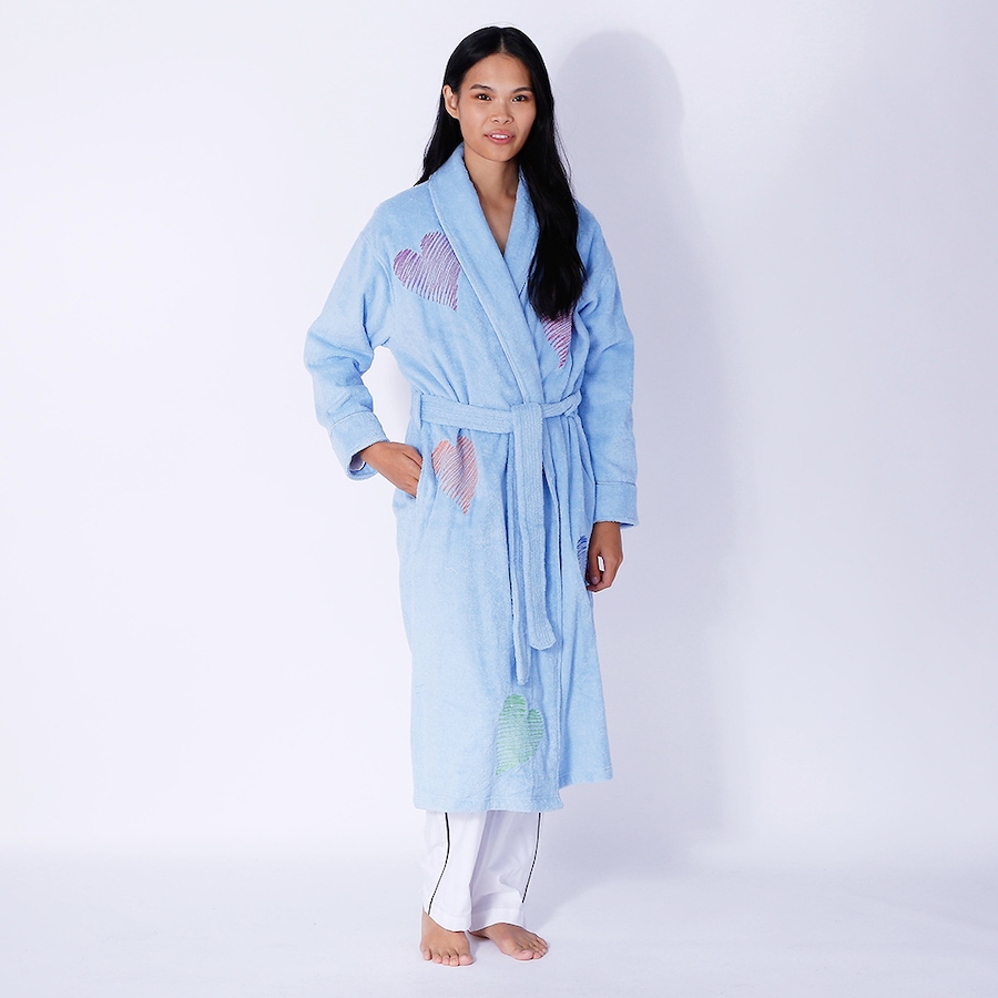 Image 722560_BLU.jpg, Product 722-560 / Price $229.99, SmartSilk Ladies Cotton Terry Bathrobe Hearts from Smartsilk on TSC.ca's Fashion department