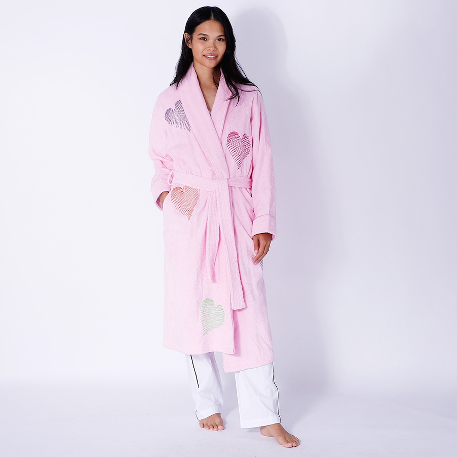 Image 722560_PNK.jpg, Product 722-560 / Price $229.99, SmartSilk Ladies Cotton Terry Bathrobe Hearts from Smartsilk on TSC.ca's Fashion department