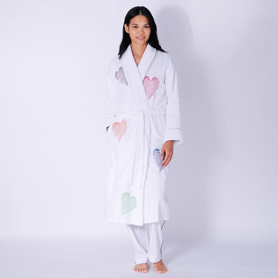 Image 722560_WHT.jpg, Product 722-560 / Price $229.99, SmartSilk Ladies Cotton Terry Bathrobe Hearts from Smartsilk on TSC.ca's Fashion department