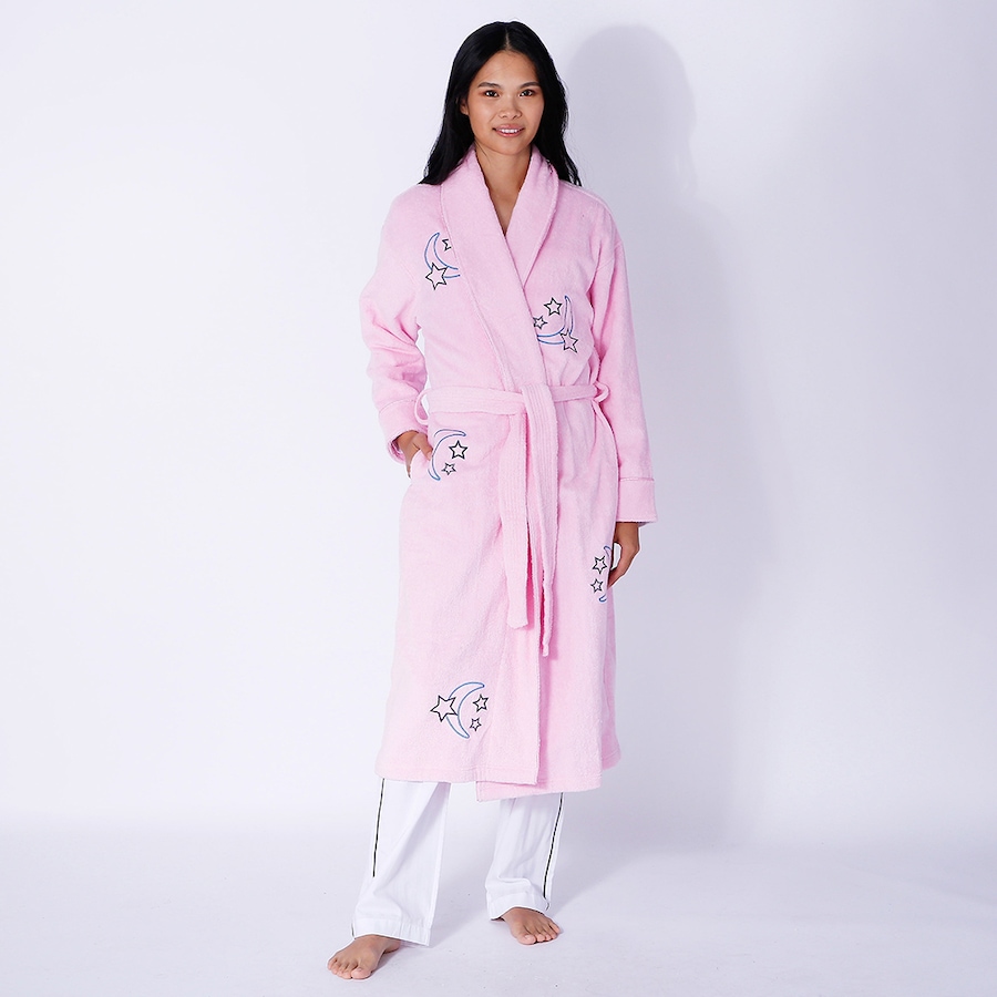 Image 722561_PNK.jpg, Product 722-561 / Price $229.99, SmartSilk Ladies Cotton Terry Bathrobe Moon & Stars from Smartsilk on TSC.ca's Fashion department