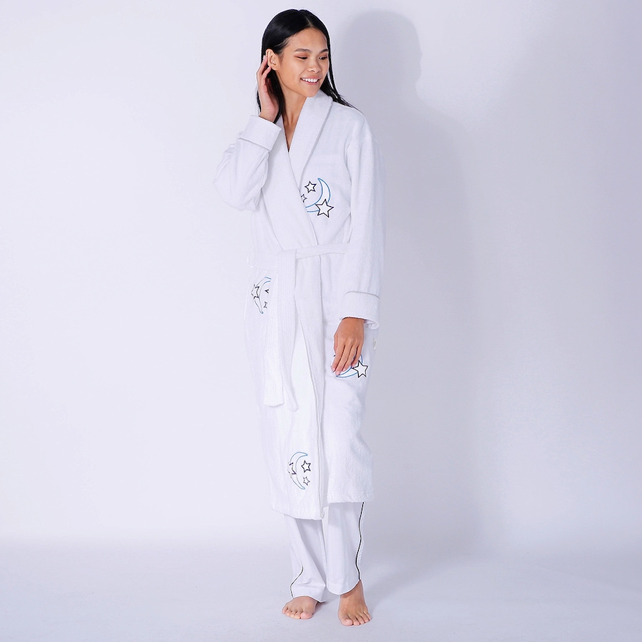 Image 722561_WHT.jpg, Product 722-561 / Price $229.99, SmartSilk Ladies Cotton Terry Bathrobe Moon & Stars from Smartsilk on TSC.ca's Fashion department